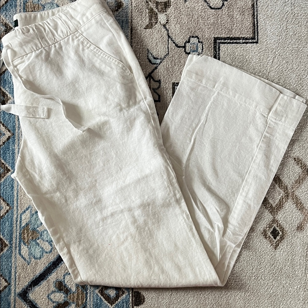 JCrew City Fit Linen Blend Pants